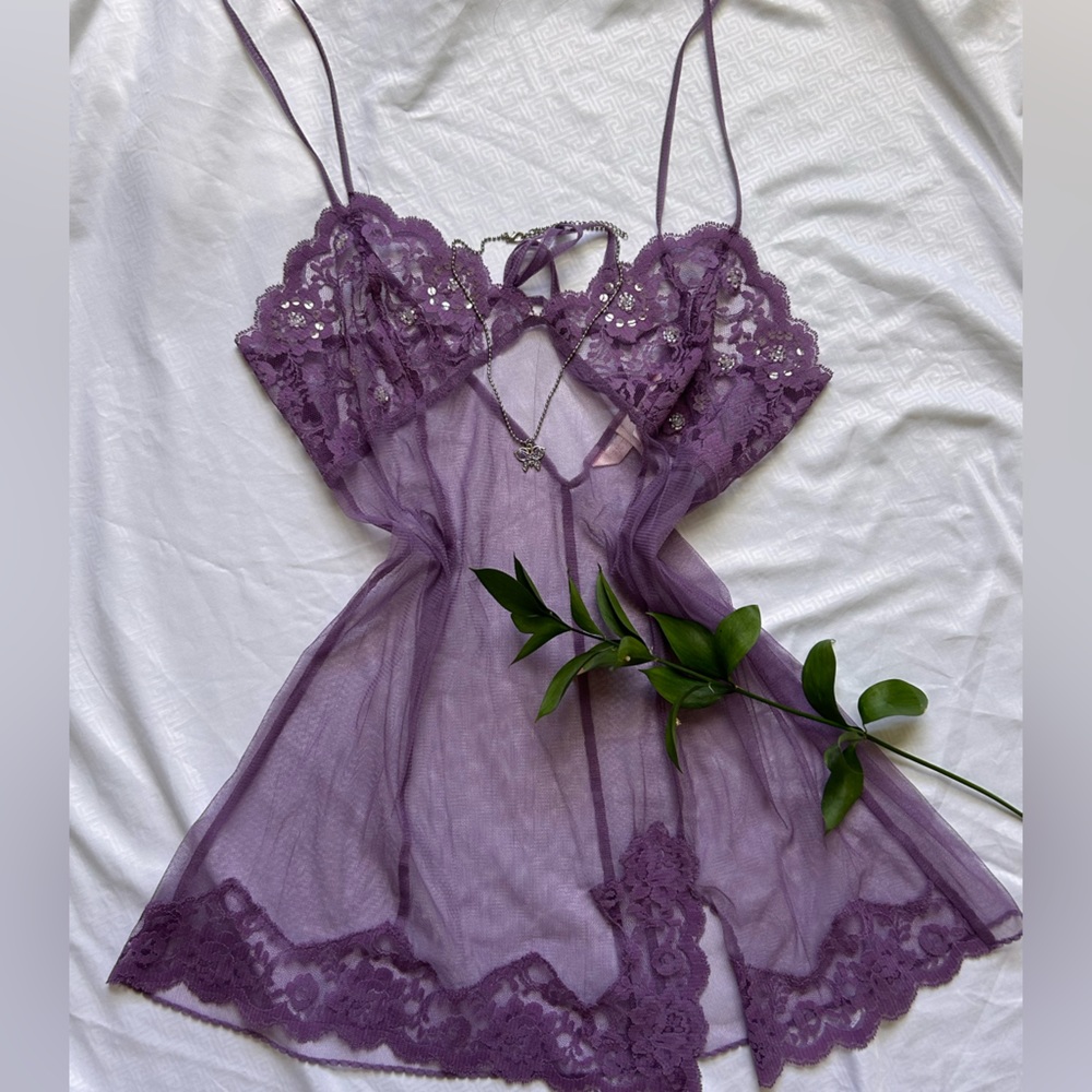 Purple Victoria Secret lace slip top size S